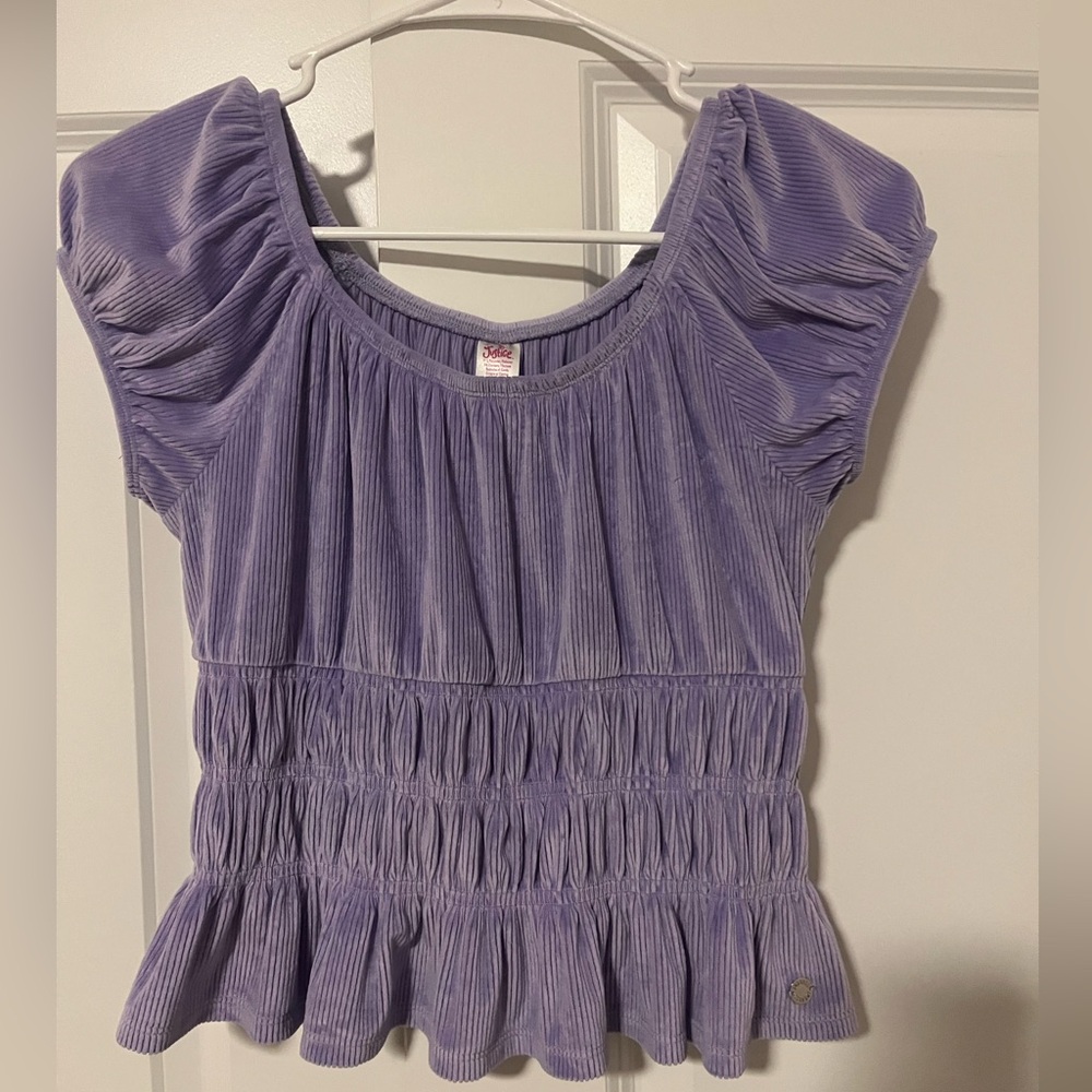 Justice Lavender Ruched Top Girls size 12/14 large
